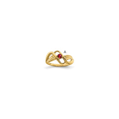14k Genuine 1 Stone Mother's Ring - 3