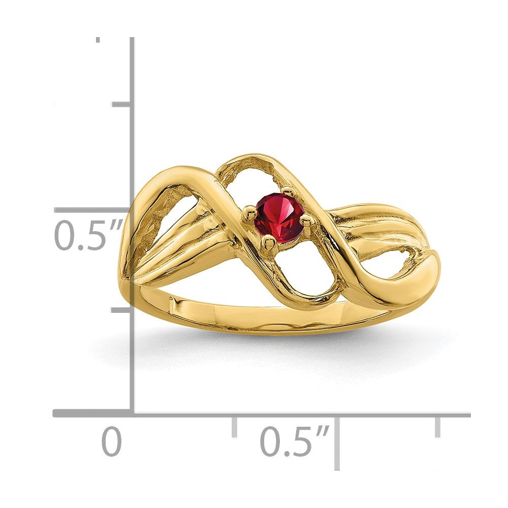 14k Genuine 1 Stone Mother's Ring - 3