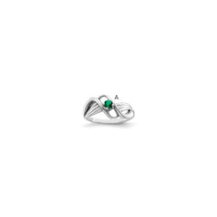 Sterling Silver Rhodium-plated Synthetic 1 Stone Mother's Ring - 21