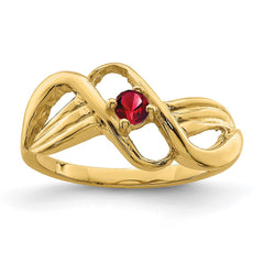 14k Genuine 1 Stone Mother's Ring - 3