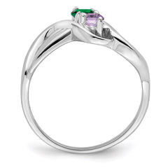 Sterling Silver Rhodium-plated Family Jewelry Ring - 121