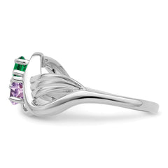 Sterling Silver Rhodium-plated Family Jewelry Ring - 120