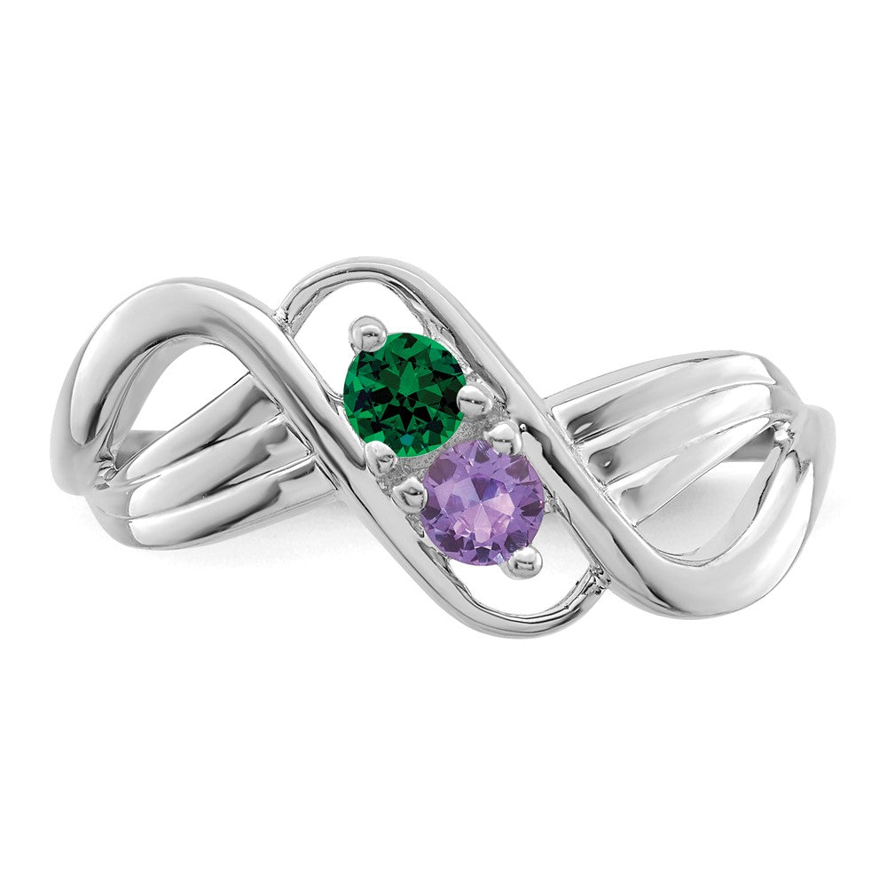 Sterling Silver Rhodium-plated Family Jewelry Ring - 121