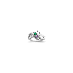 Sterling Silver Rhodium-plated Family Jewelry Ring - 122