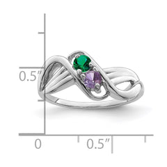 Sterling Silver Rhodium-plated Family Jewelry Ring - 122
