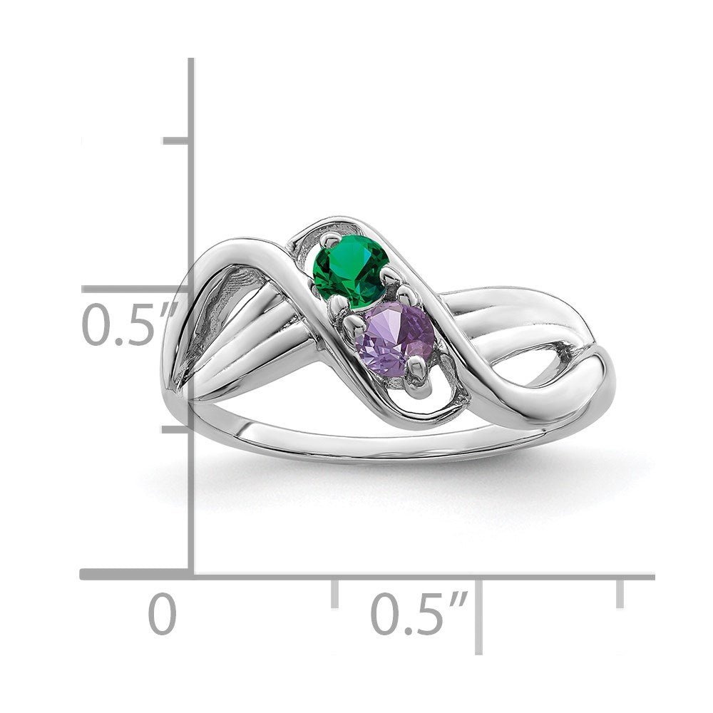 Sterling Silver Rhodium-plated Family Jewelry Ring - 121