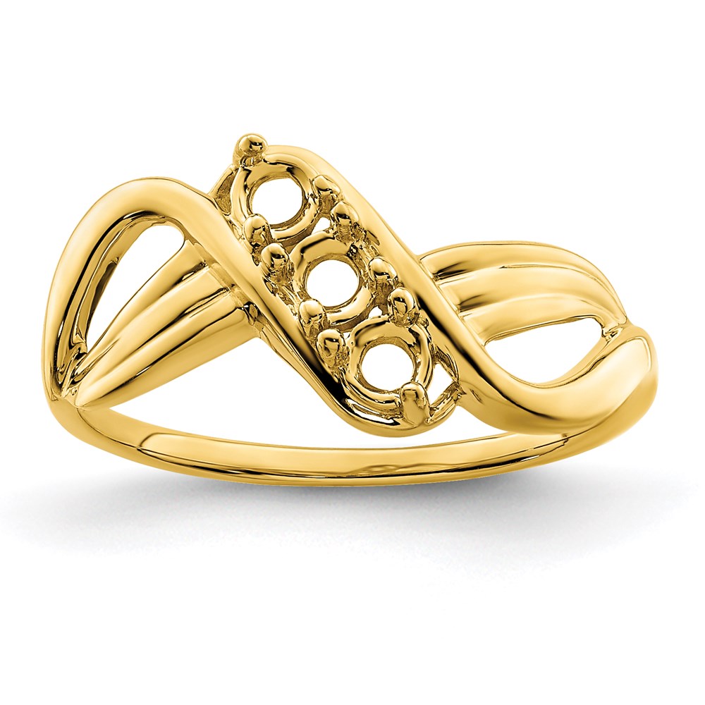14k Synthetic 3 stone Family Jewelry Ring