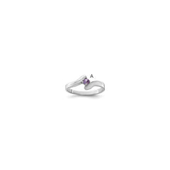 14k White Gold 2mm Synthetic Family Jewelry Ring