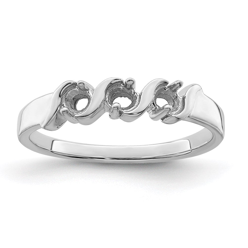14k White Gold 2mm Synthetic Family Jewelry Ring