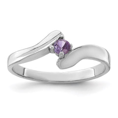 14k White Gold 2mm Synthetic Family Jewelry Ring