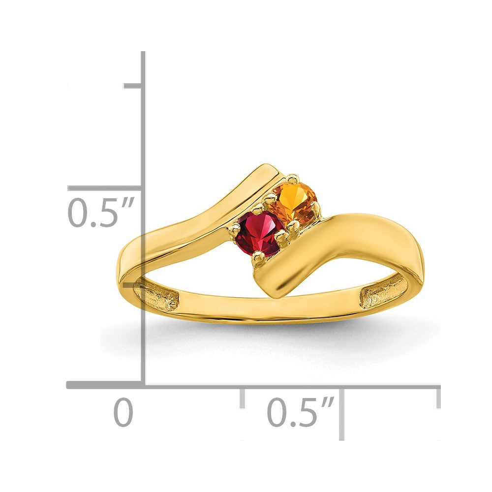 14k Synthetic Family Jewelry Ring - 59