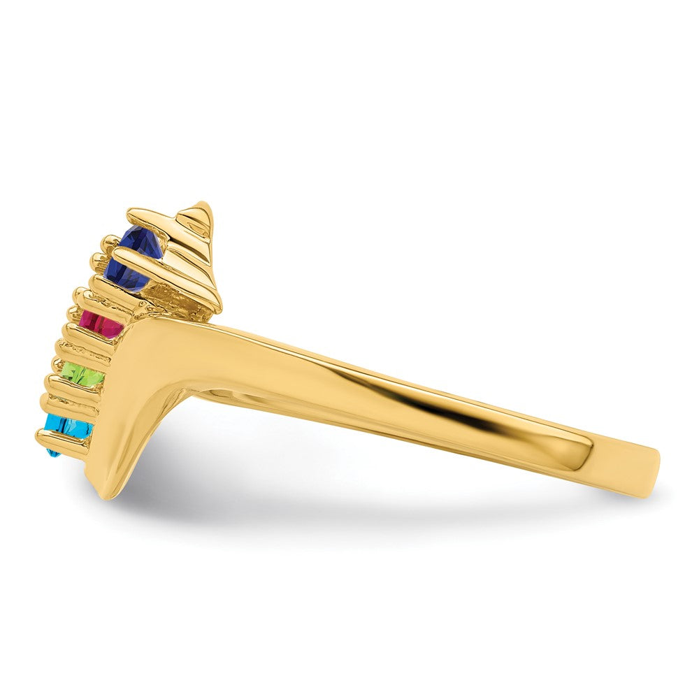 14k Synthetic Family Jewelry Ring - 13