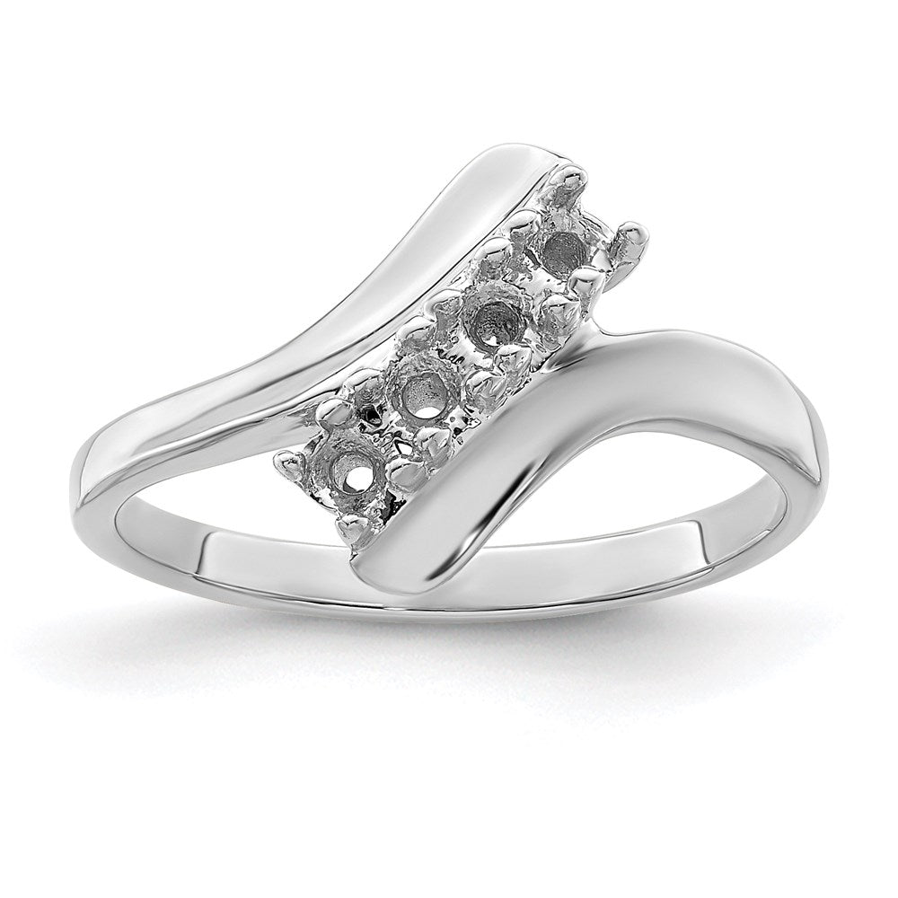 Sterling Silver Rhodium-plated Synthetic 4 Stone Mother's Ring - 96