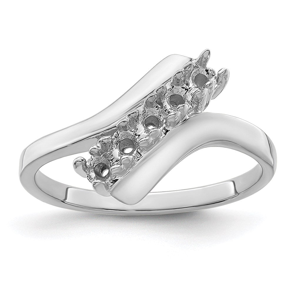 Sterling Silver Rhodium-plated Synthetic 5 Stone Mother's Ring - 5
