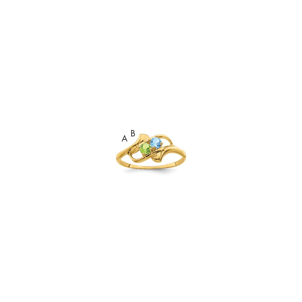 10ky Polished 2-Stone Mothers Ring Mounting