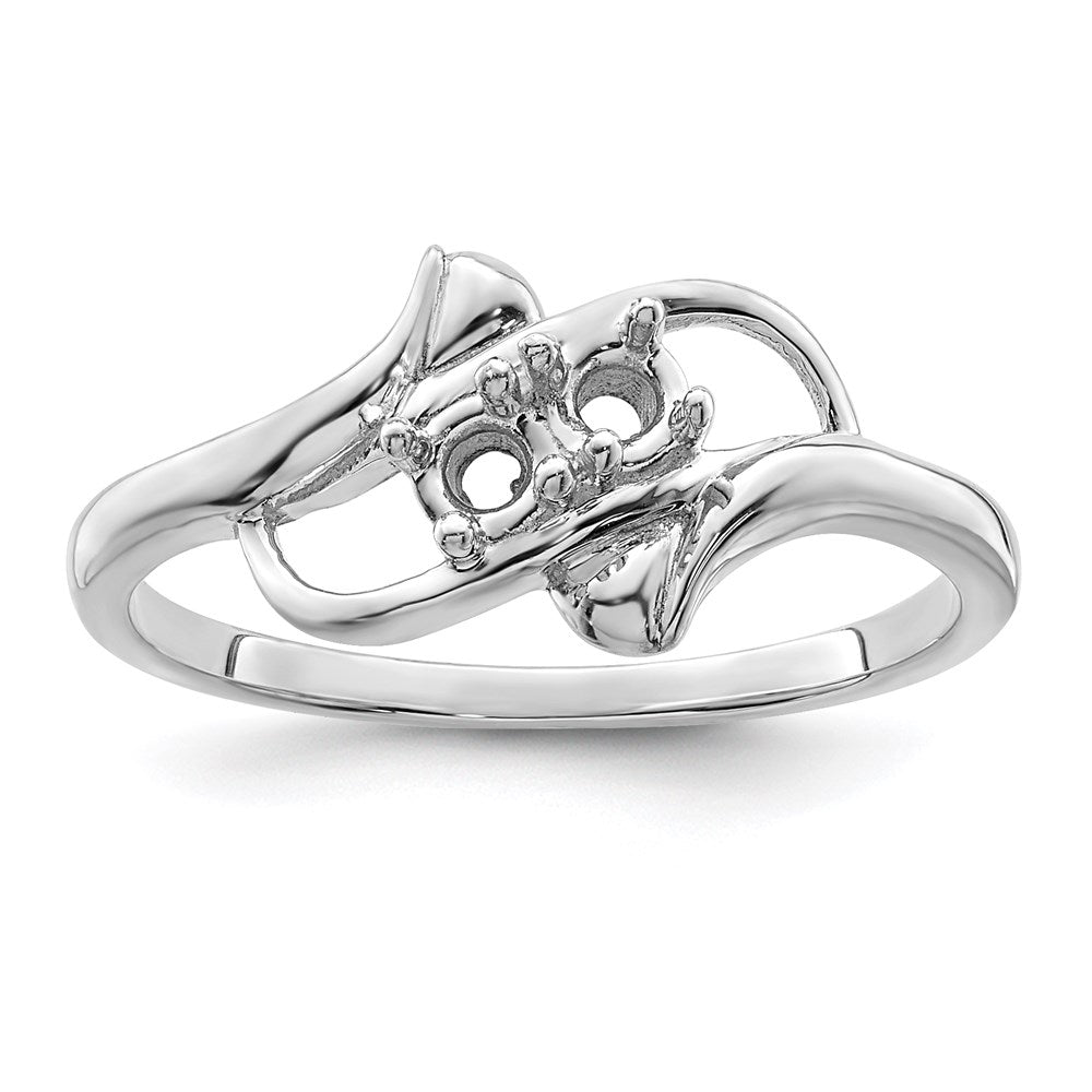 Sterling Silver Rhodium-plated Synthetic 2 Stone Mother's Ring - 83