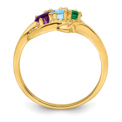 14k Genuine 3 Stone Mother's Ring - 13