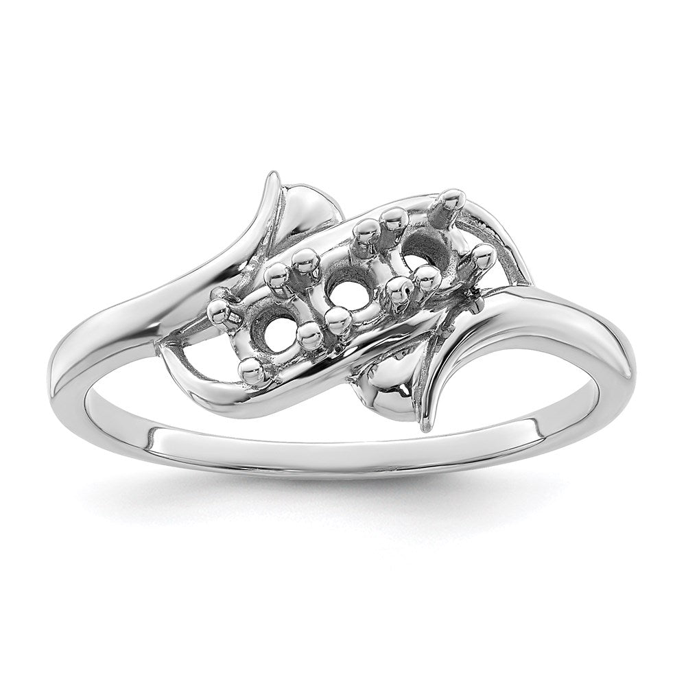 14k White Gold Synthetic Family Jewelry Ring - 69