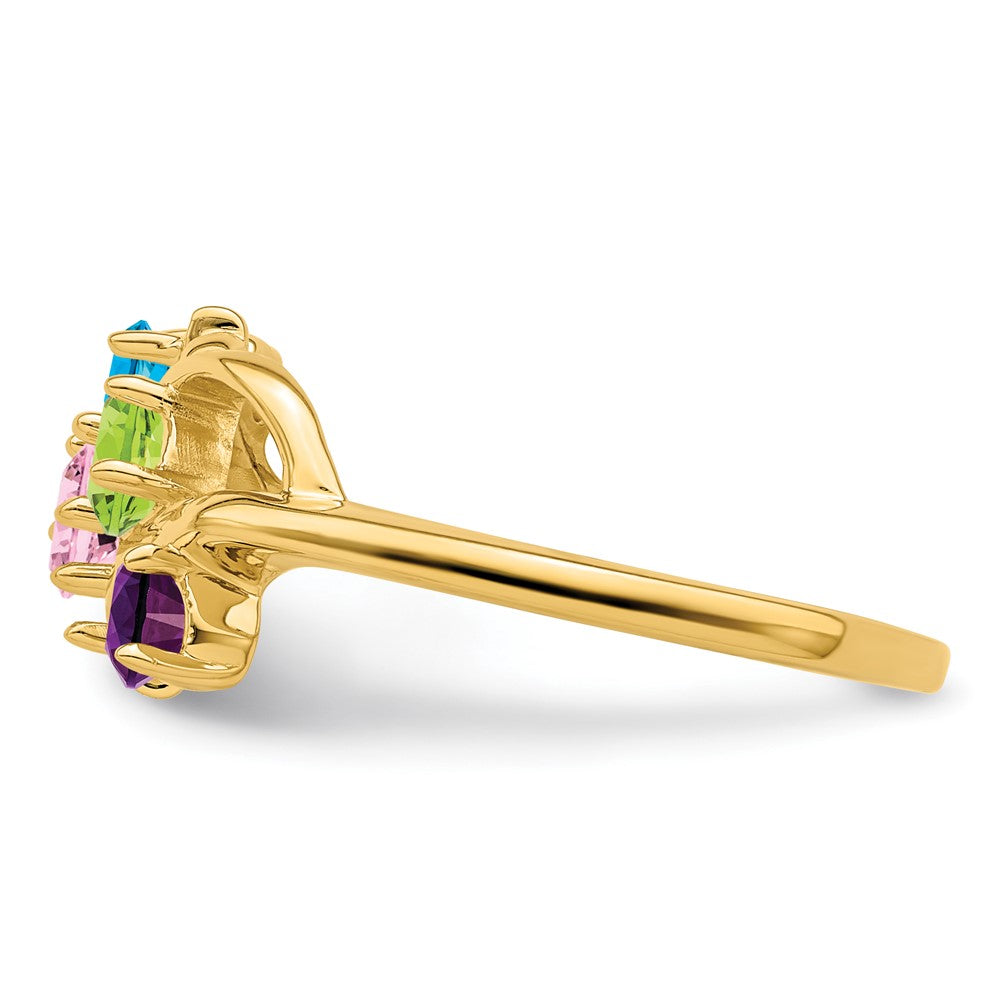 14k Genuine 4 Stone Mother's Ring - 11