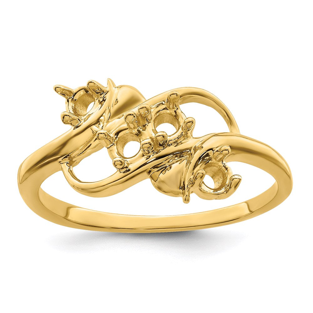 14k Genuine 4 Stone Mother's Ring - 11