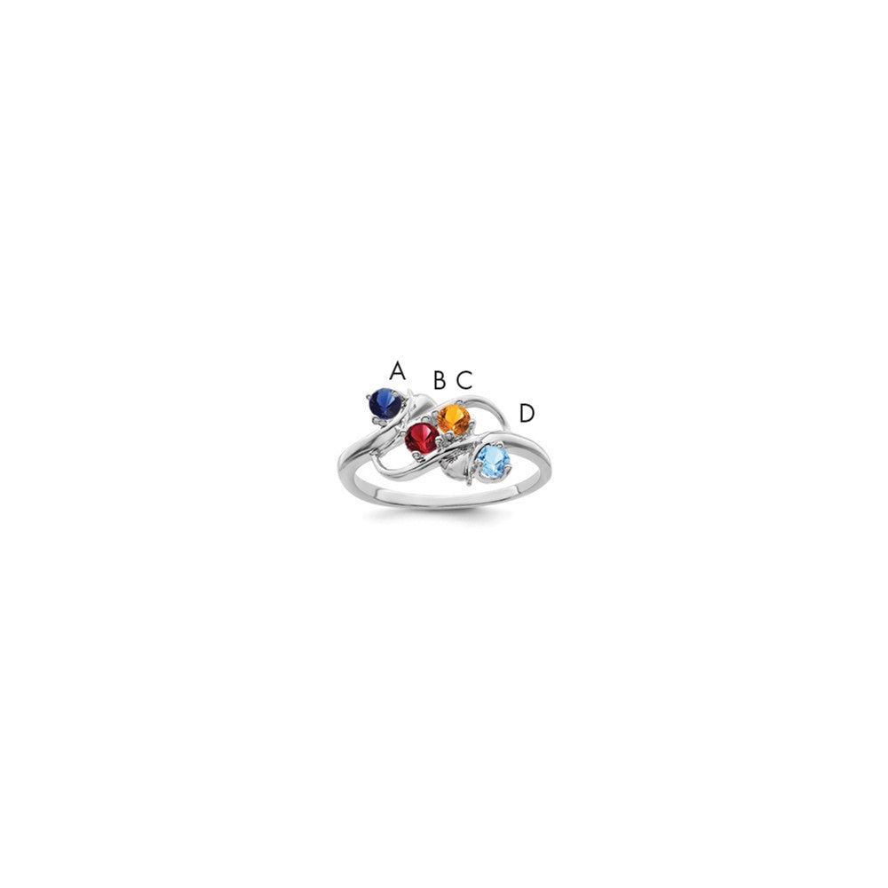Sterling Silver Rhodium-plated Family Jewelry Mounting - 432