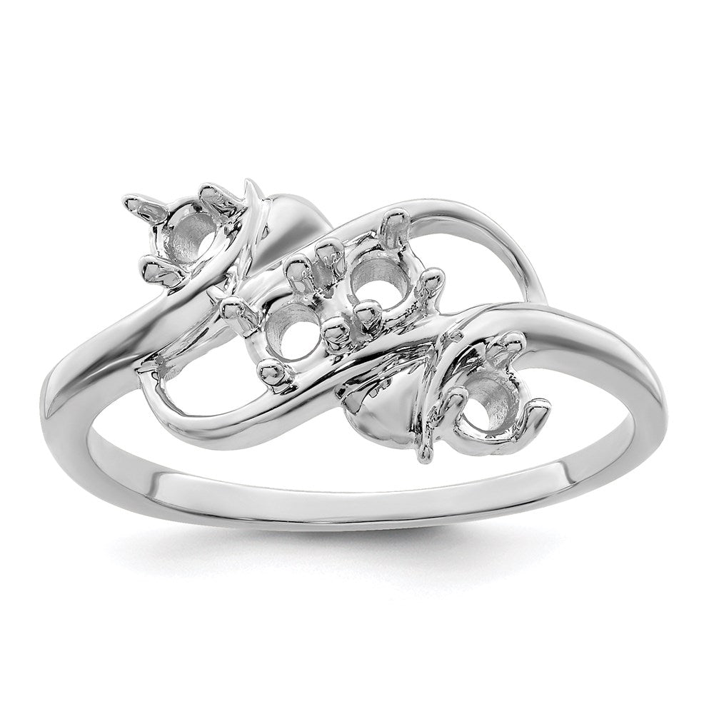Sterling Silver Rhodium-plated Synthetic 4 Stone Mother's Ring - 68