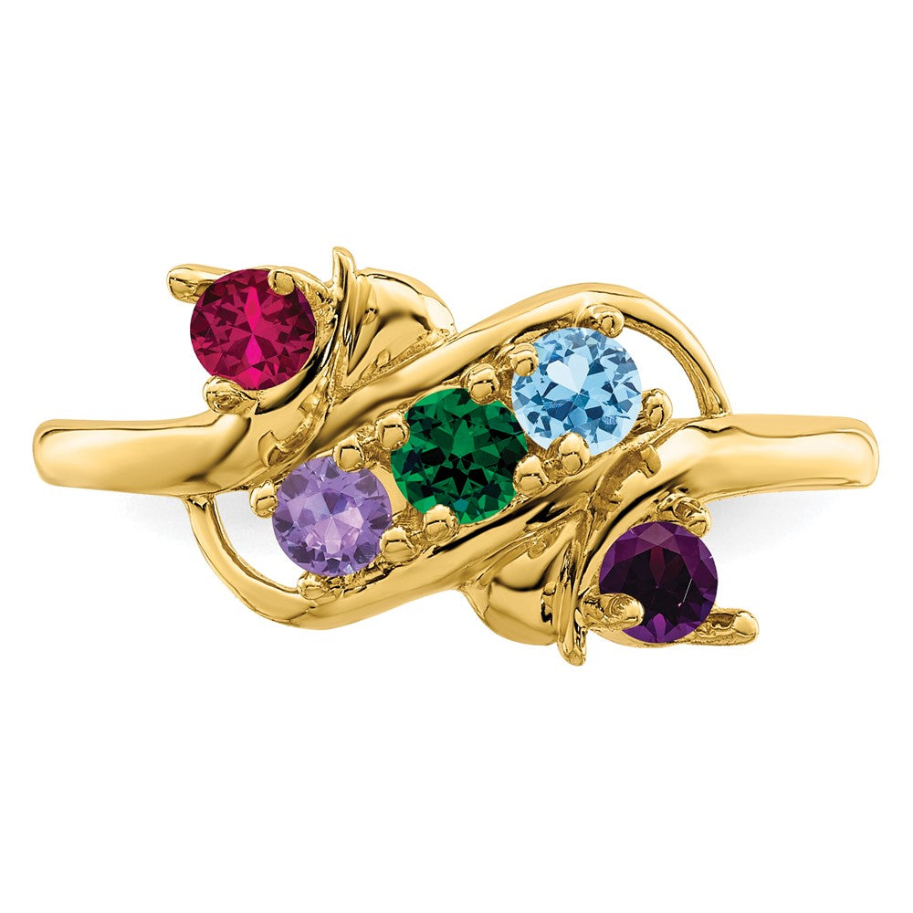 14k Synthetic Family Jewelry Ring - 16