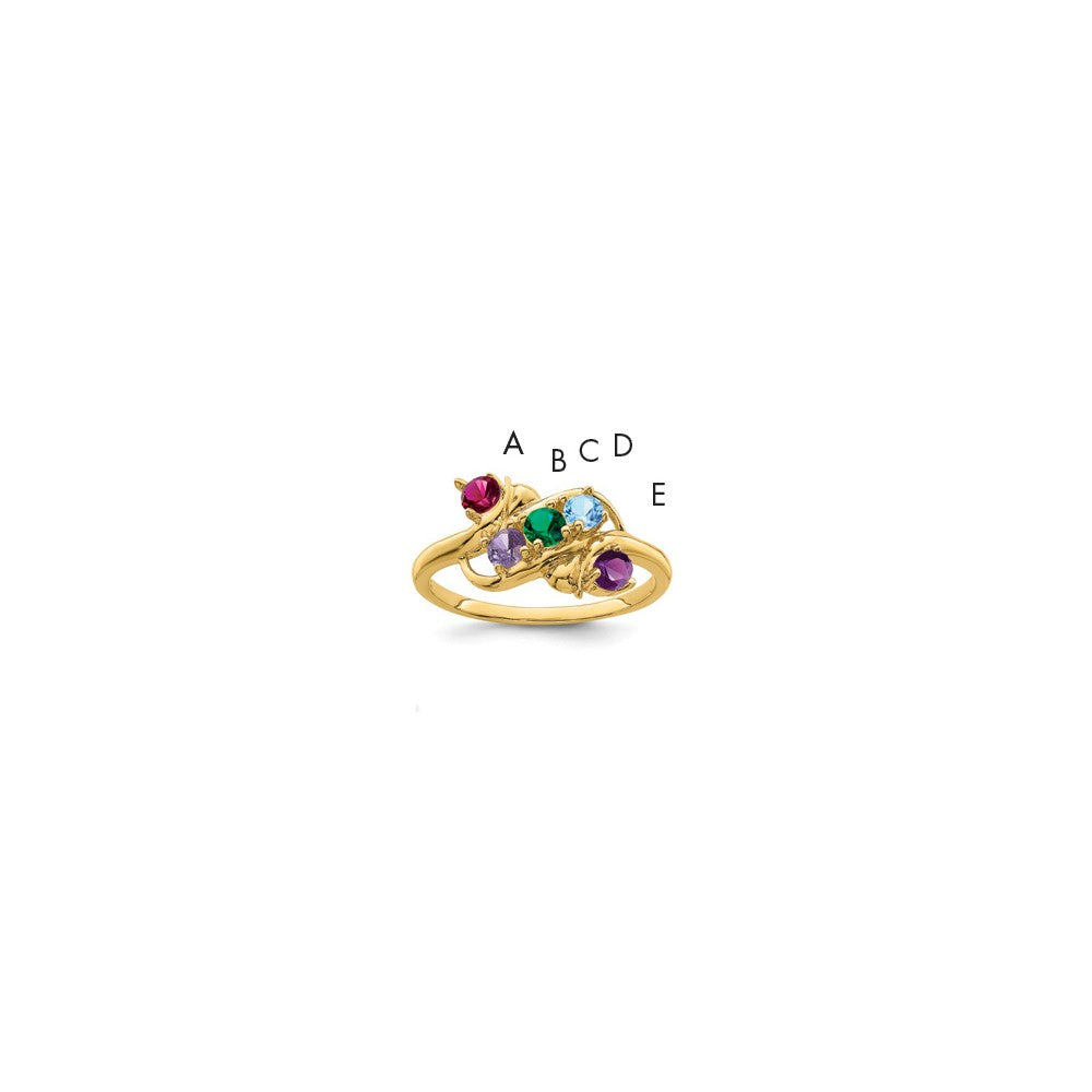 14k Synthetic Family Jewelry Ring - 16