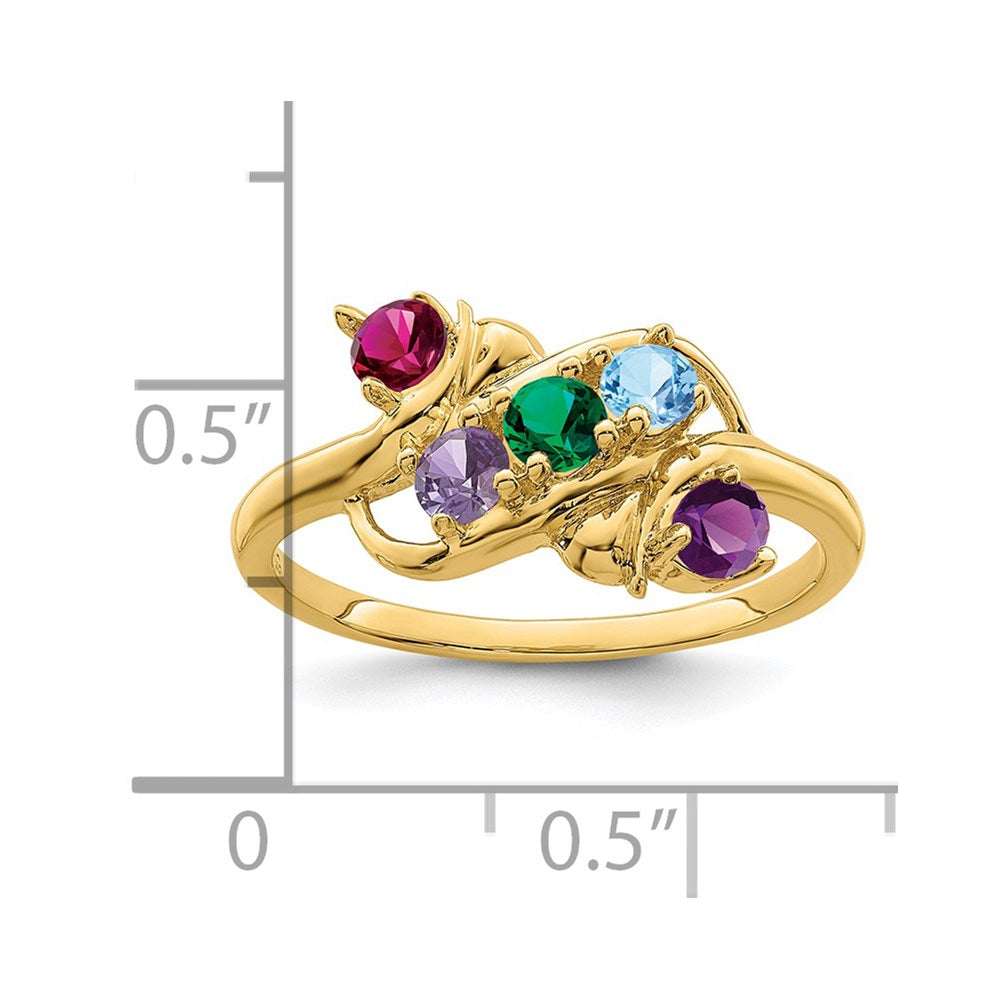 14k Synthetic Family Jewelry Ring - 16