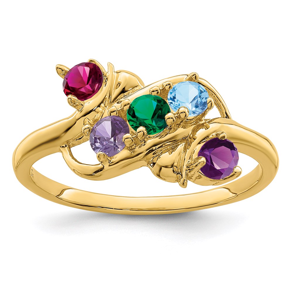 14k Synthetic Family Jewelry Ring - 16