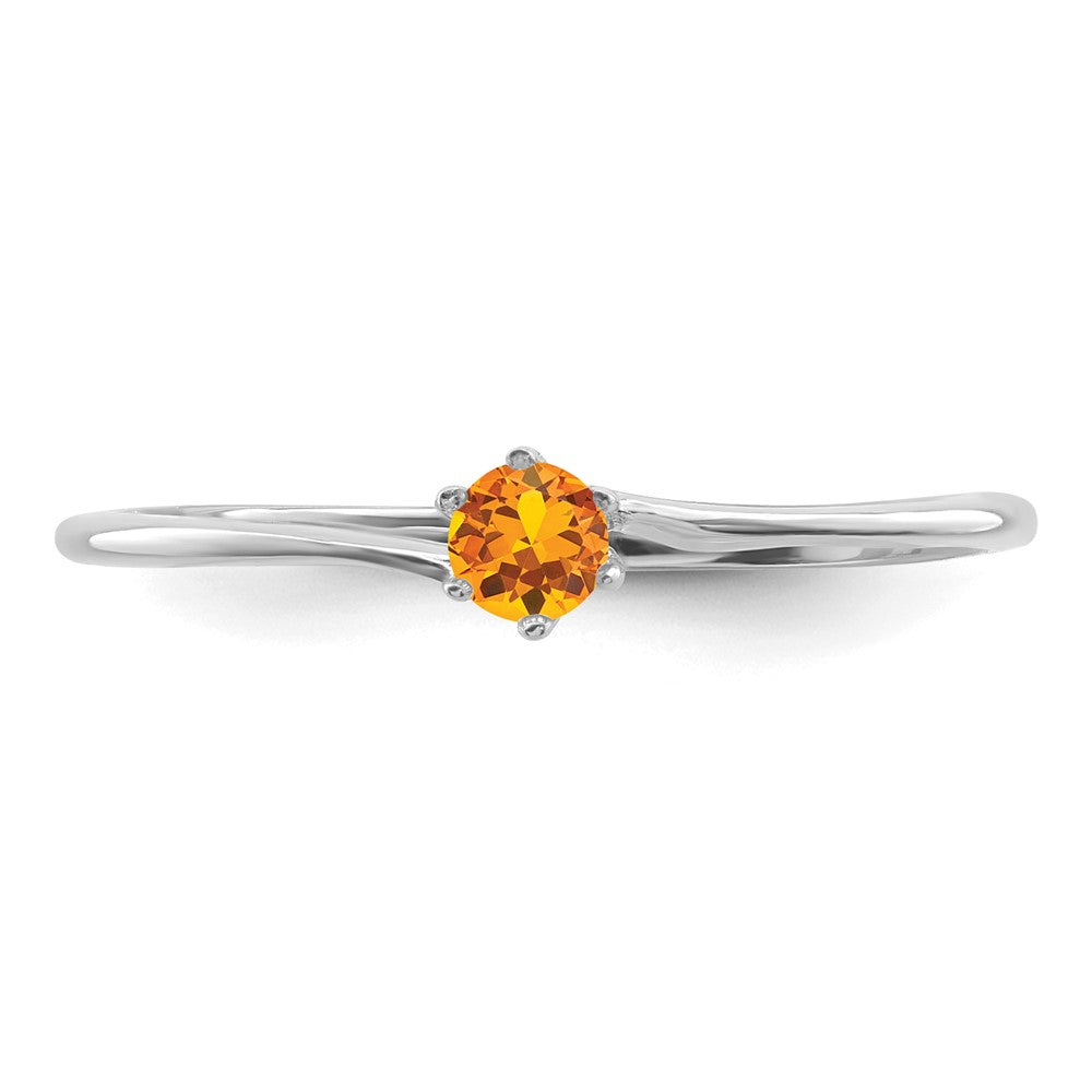 14k White Gold 3mm Synthetic Family Jewelry Ring - 2