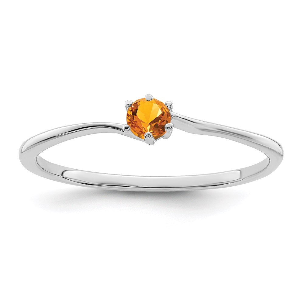 14k White Gold 3mm Synthetic Family Jewelry Ring - 2
