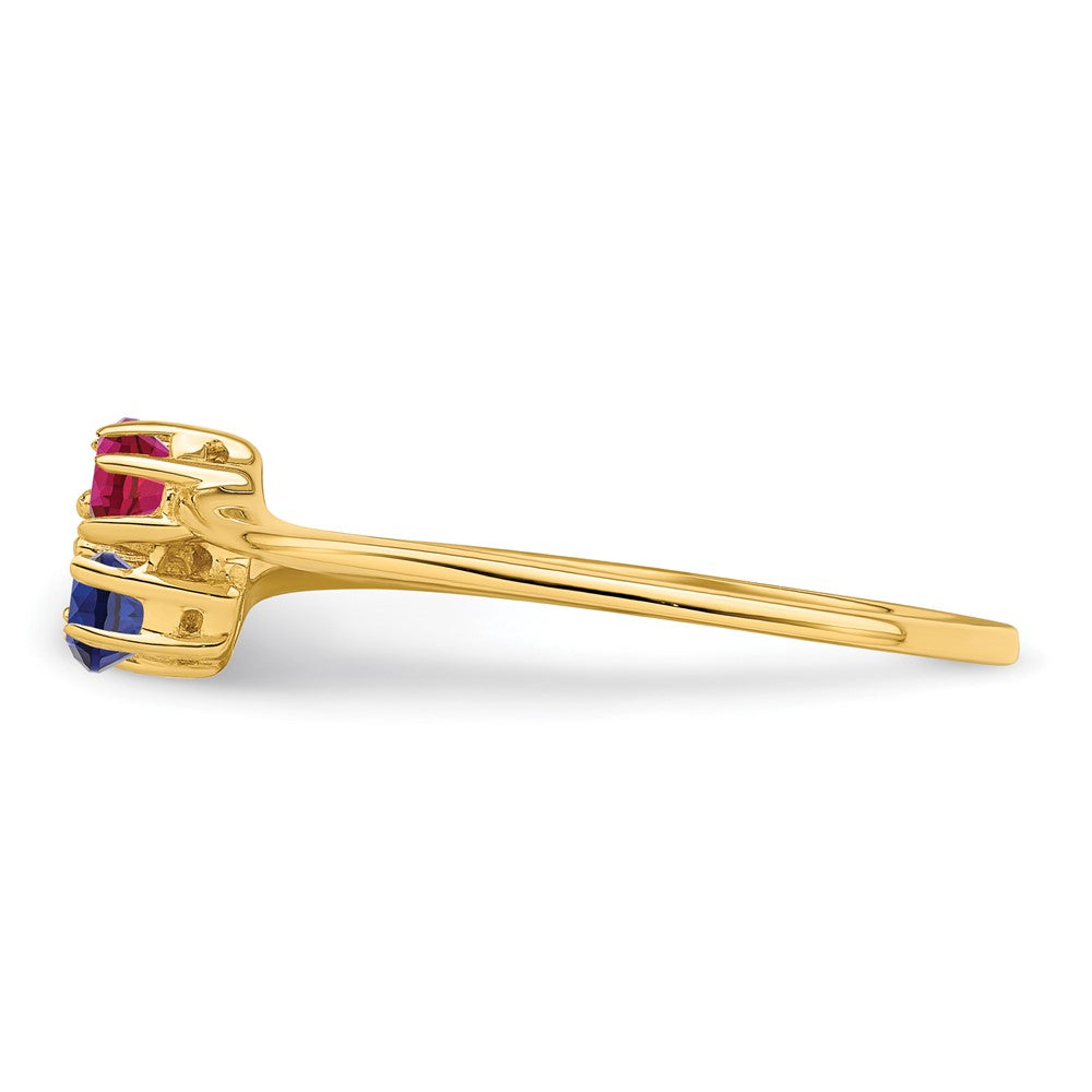 14k Genuine 2 Stone Mother's Ring - 13