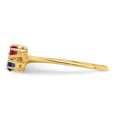 14k Genuine 2 Stone Mother's Ring - 13