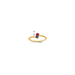 14k Genuine 2 Stone Mother's Ring - 13