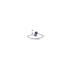 14k White Gold Synthetic Family Jewelry Ring - 61
