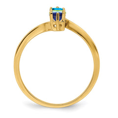 14k 3mm Synthetic Family Jewelry Ring - 2