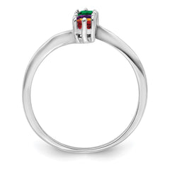 14k White Gold Polished 4-Stone Mothers Ring Mounting - 4