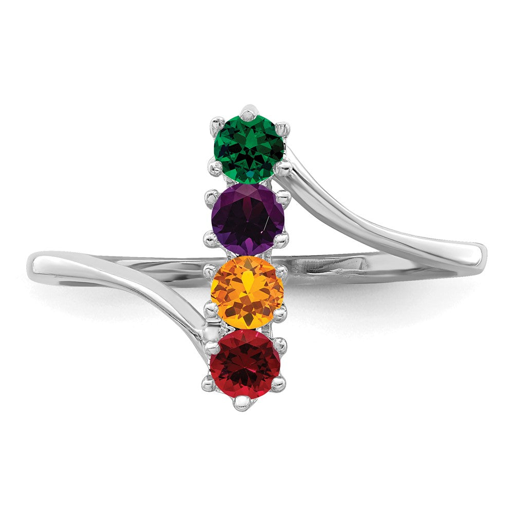 14k White Gold Family Jewelry Ring - 27