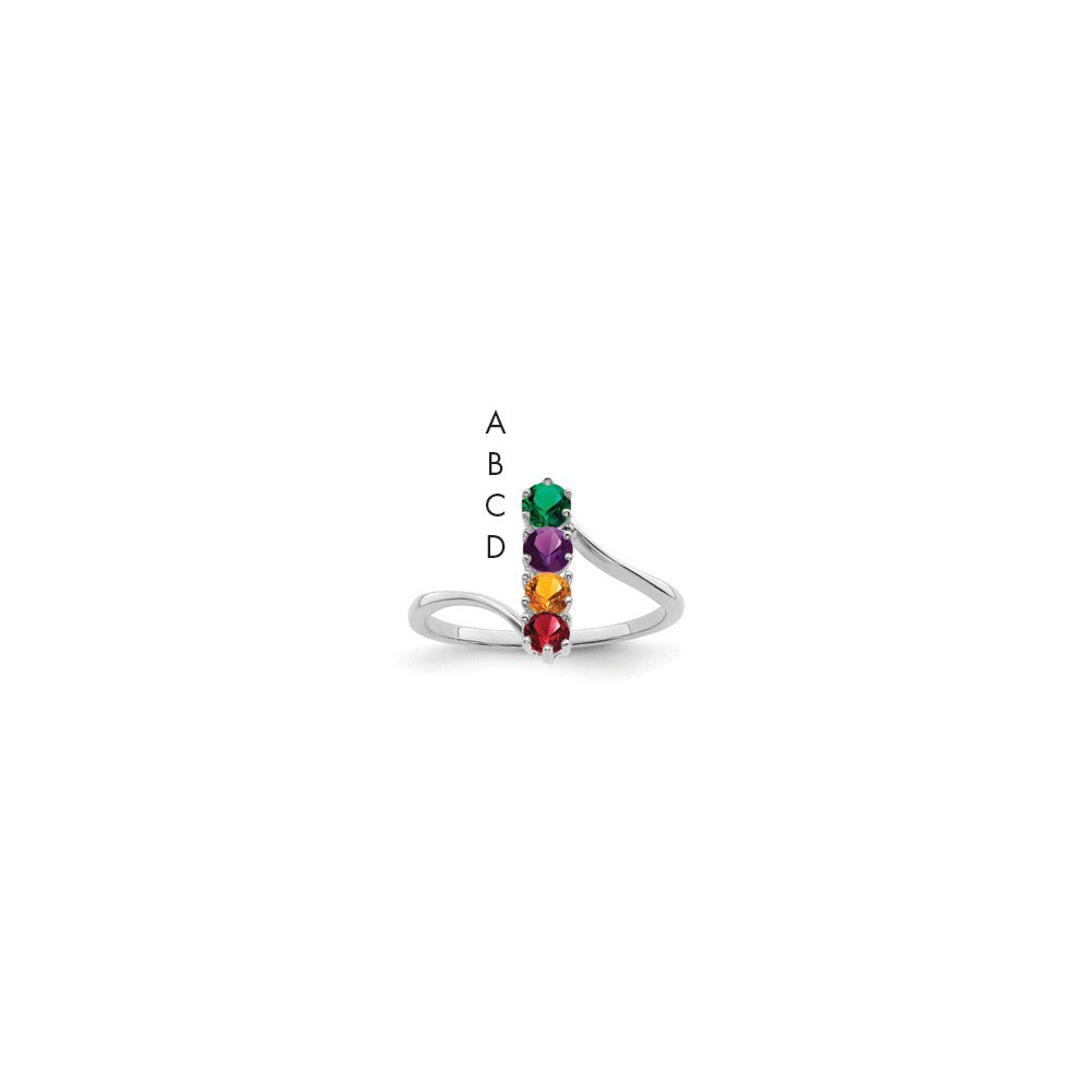 14k White Gold Family Jewelry Ring - 27