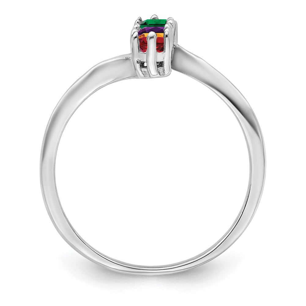 14k White Gold Family Jewelry Ring - 27