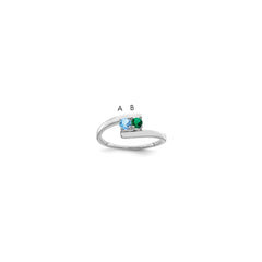 14k White Gold Synthetic Family Jewelry Ring - 86