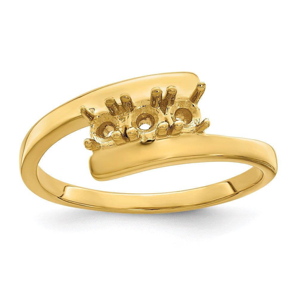 14k Genuine 3 Stone Mother's Ring - 19