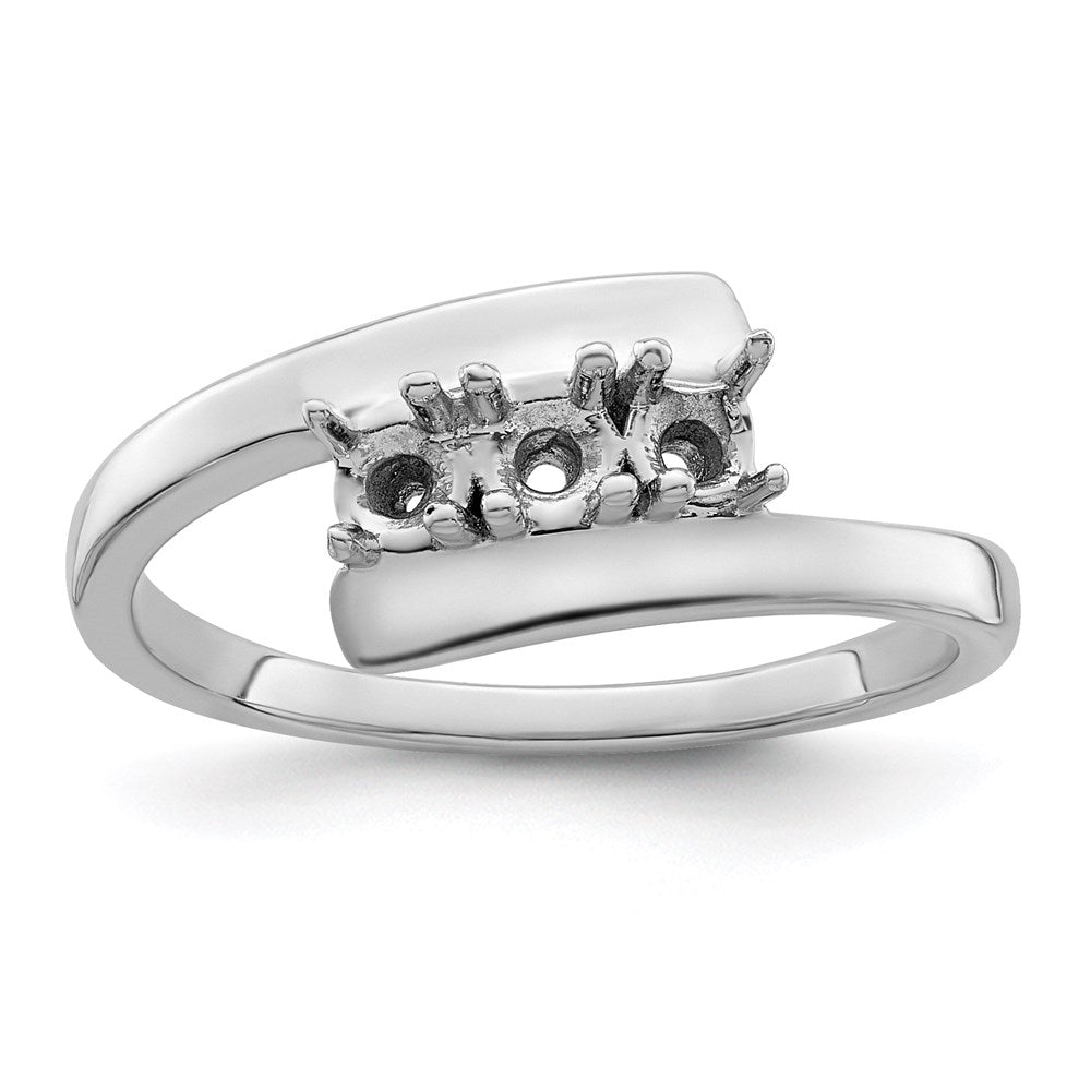 Sterling Silver Rhodium-plated Synthetic 3 Stone Mother's Ring - 120