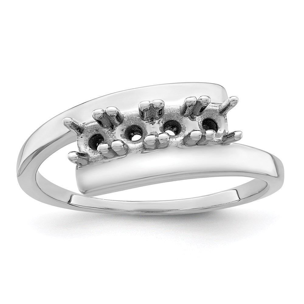 Sterling Silver Rhodium-plated Synthetic 4 Stone Mother's Ring - 98