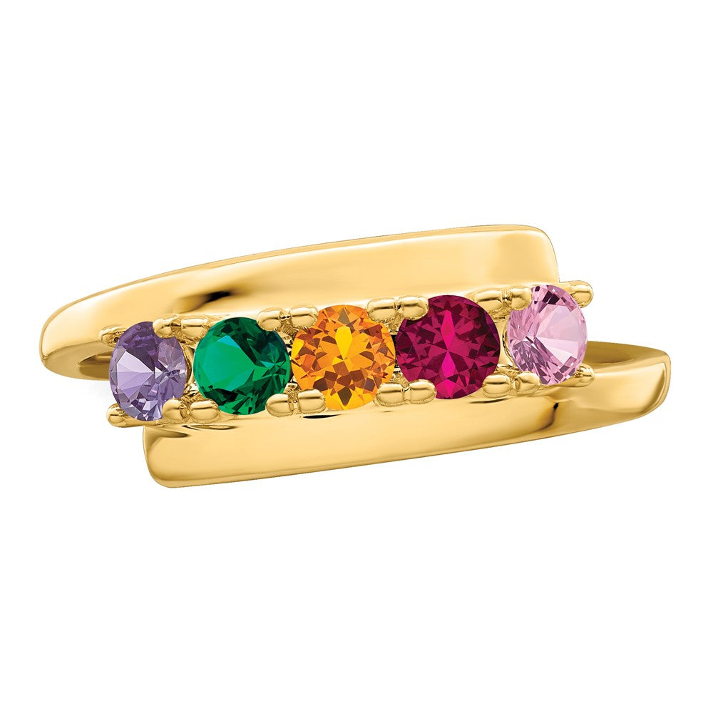 10ky Synthetic Family Jewelry Ring - 2