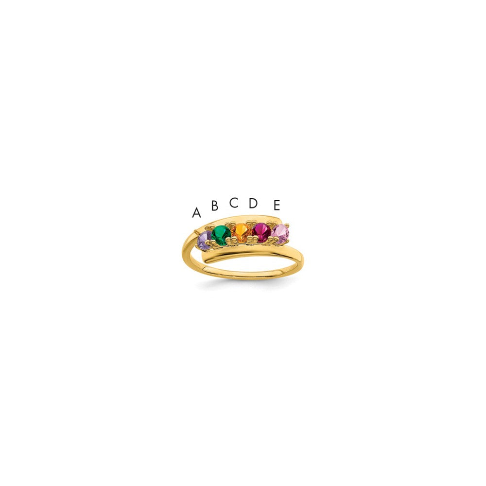 10ky Synthetic Family Jewelry Ring - 2