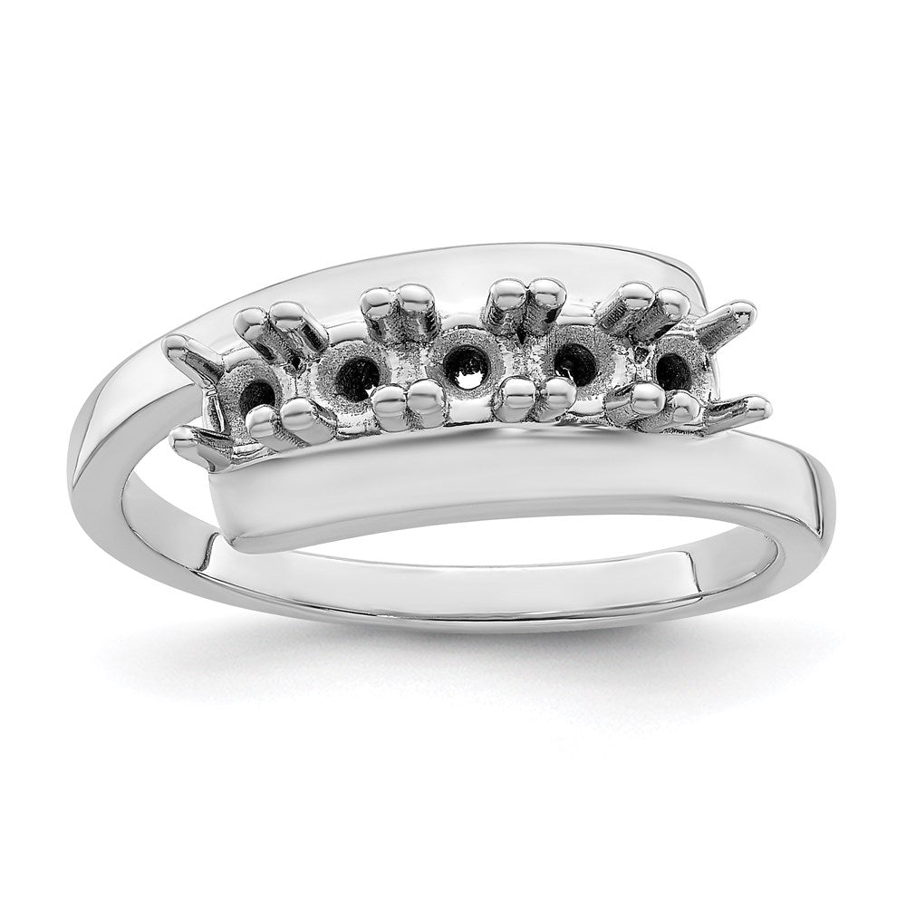 14k White Gold Synthetic Family Jewelry Ring - 6