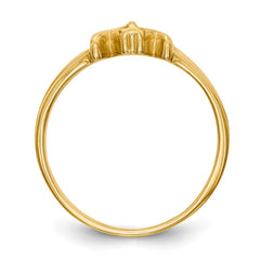 14k Polished 1-Stone Mothers Ring Mounting - 5