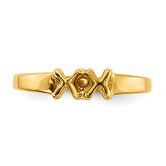 14k Polished 1-Stone Mothers Ring Mounting - 5